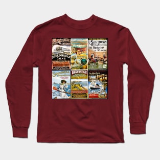 Vintage Great Britain Travel Posters Collage Long Sleeve T-Shirt